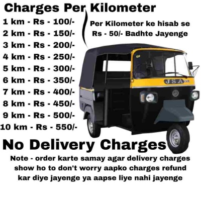 Three Wheeler Passenger Auto Per Kilometer Charge 